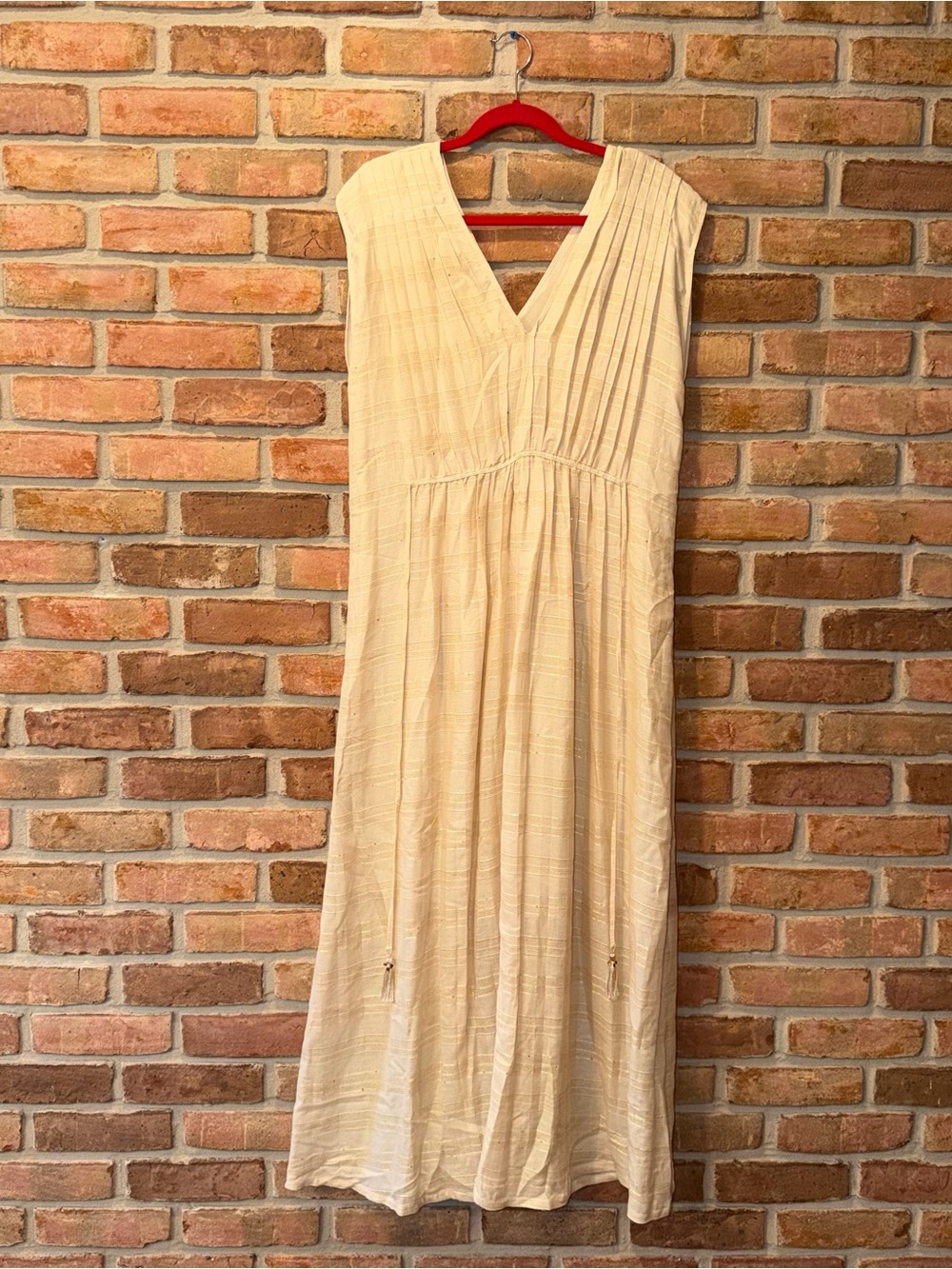Chelsea & Violet Cream Rhinestone Maxi Dress Size Medium